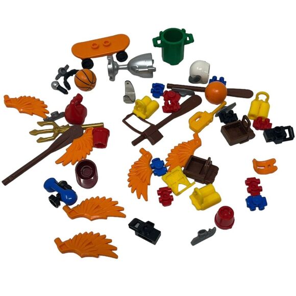Lego Other - LEGO 50 Piece Minifigs Accessories Lot Skateboard Trophy Basketball Bag Wings